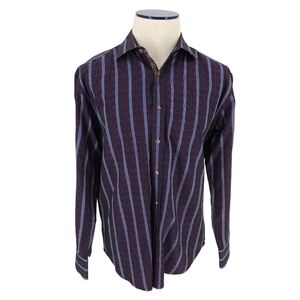 Robert Graham Shirt Multicolor Striped Long Sleeve Button Up Collared XL